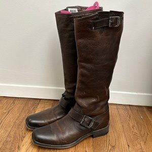 Tall Frye Boots with ankle strap
